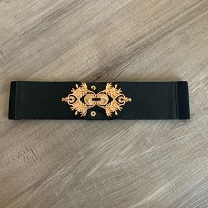 Fashion Nova Black and Gold Belt